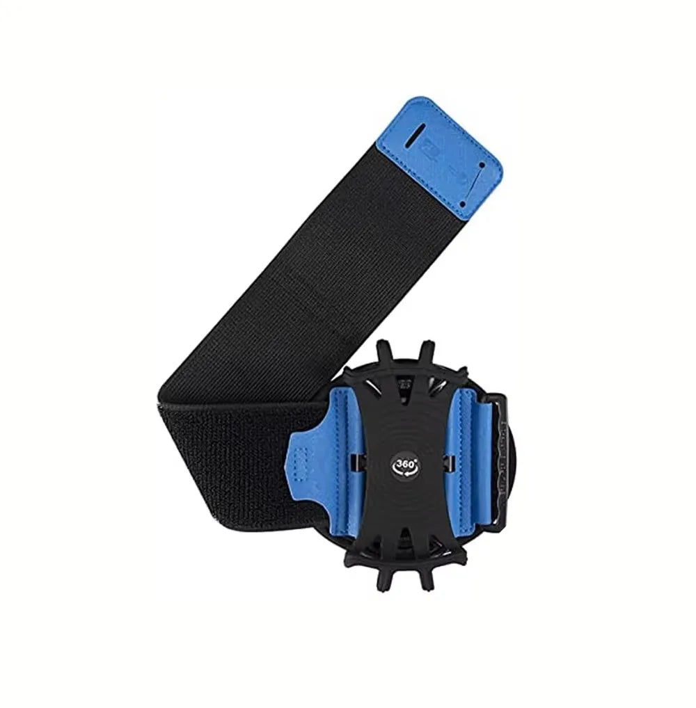 Black and blue 360 degree rotating phone wrist strap for fitness