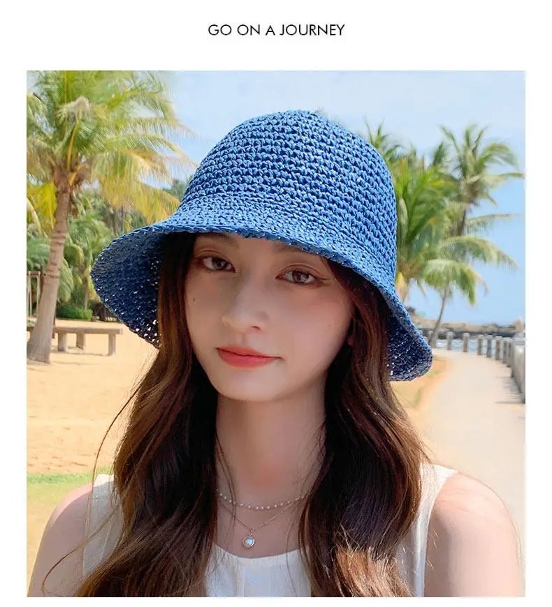 Handwoven Straw Sun Hat with Wide Brim