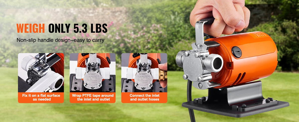 Portable Electric Utility Pump for Gardens, Pools, and Rain Barrels