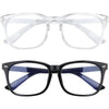 Clear and black anti-blue light gaming glasses for eye comfort