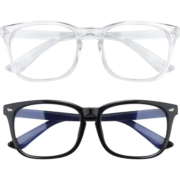 Lunettes de jeu noires et claires anti-lumière bleue pour le confort des yeux