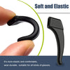 Black silicone ear hooks for eyeglasses showing their flexible and elastic design
