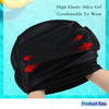 Black elastic silica gel fabric headscarf shown being worn on a person's head.