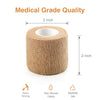 Roll of tan medical grade non-woven fabric bandage with 2 inch width and length