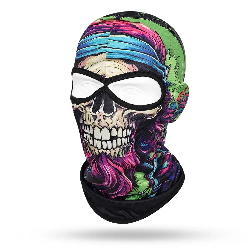 Skull Print Full Face Balaclava for Motorcycle & Outdoor Sports