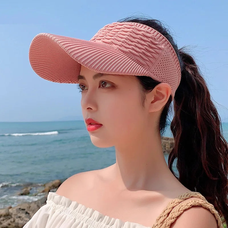 Breathable Adjustable Sun Visor Cap for Women
