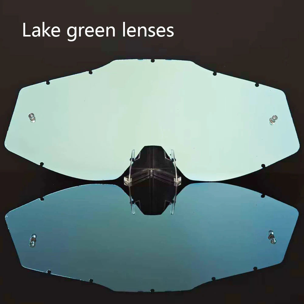 Par de lentes verde lago para gafas de motocross universales