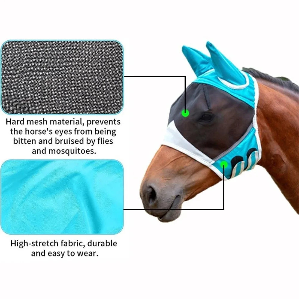 Breathable Horse Fly Mask with Adjustable Mesh