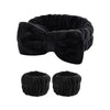 Black microfiber spa headband and wristband set
