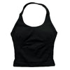 Black seamless performance yoga and gym tank top