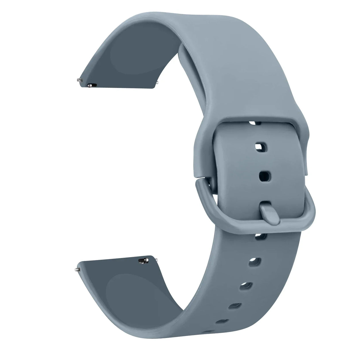 A gray silicone watch strap for Huawei and Honor watches shown in a curved, open display.