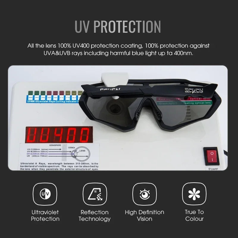 Photochromic Cycling Sunglasses with UV400 Protection