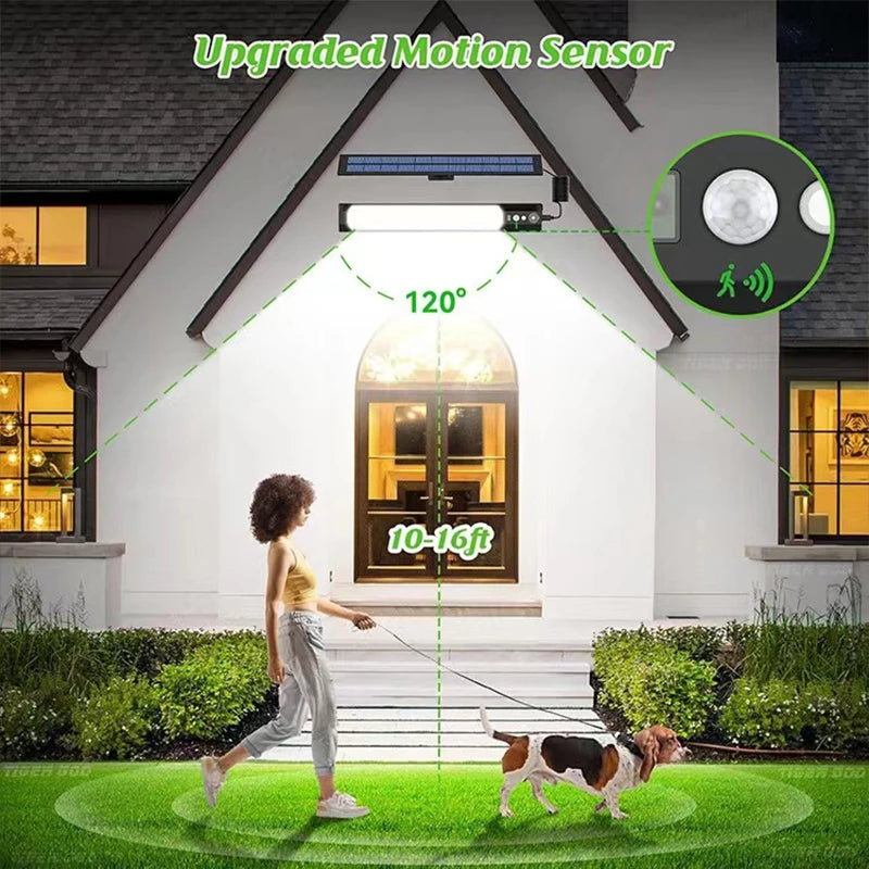 Solar-Powered Motion Sensor Wall Light with Remote Control