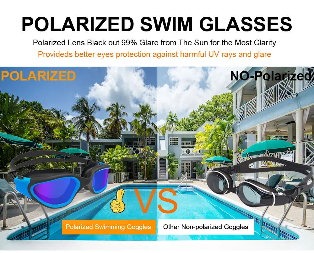 Polarized Anti-Fog Swimming Goggles for Adults