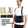Mann trägt eine schwarze ergonomische Rückenstütze für Lenden- und Rückenschmerzen.