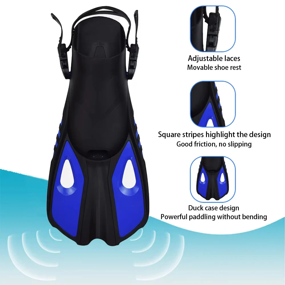 Premium 3-in-1 Snorkeling Set with Panoramic Mask, Dry Snorkel, and Adjustable Fins