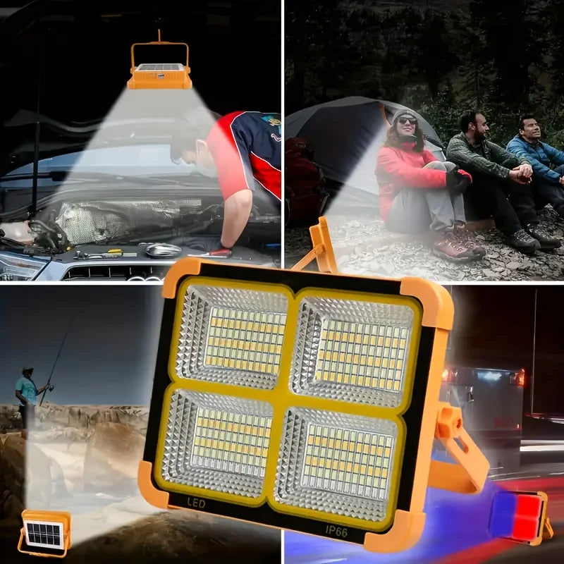 Solar Powered LED Work Light with Hanging Hook for Outdoor Use
