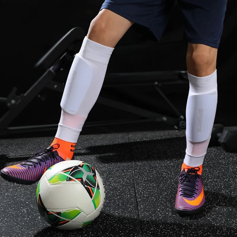 Football Calf Protection Socks with Built-in Shin Guards