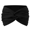 Black twisted criss cross elastic headband for yoga and sports