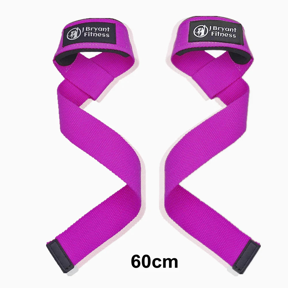A purple gym wrist strap with black accents shown from the side.