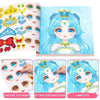 Pegatinas y decoraciones de caras de dibujos animados reutilizables para niños, mostrando varios diseños y un set completo