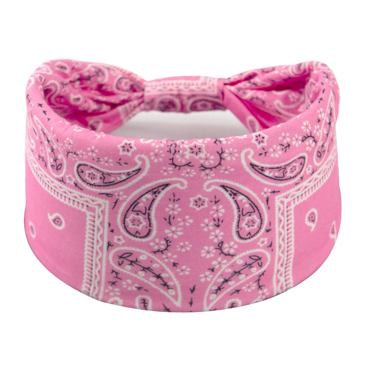 Pinker Boho-Twist-Haarreif mit Blumen-Paisley-Muster