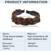 A brown three-strand braided headband with a straightening length of approximately 6 inches.