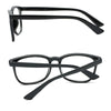 A pair of black elegant anti-blue light reading glasses shown from the front.