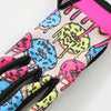 Gants de motocross rose et noir avec motif éclaboussures colorées