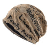 Vintage Letter Print Beanie Hat with Fleece Lining