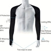 Schwarzes Langarmshirt auf einem Mannequin, das UV-Schutz und kühlende Wirkung hervorhebt.
