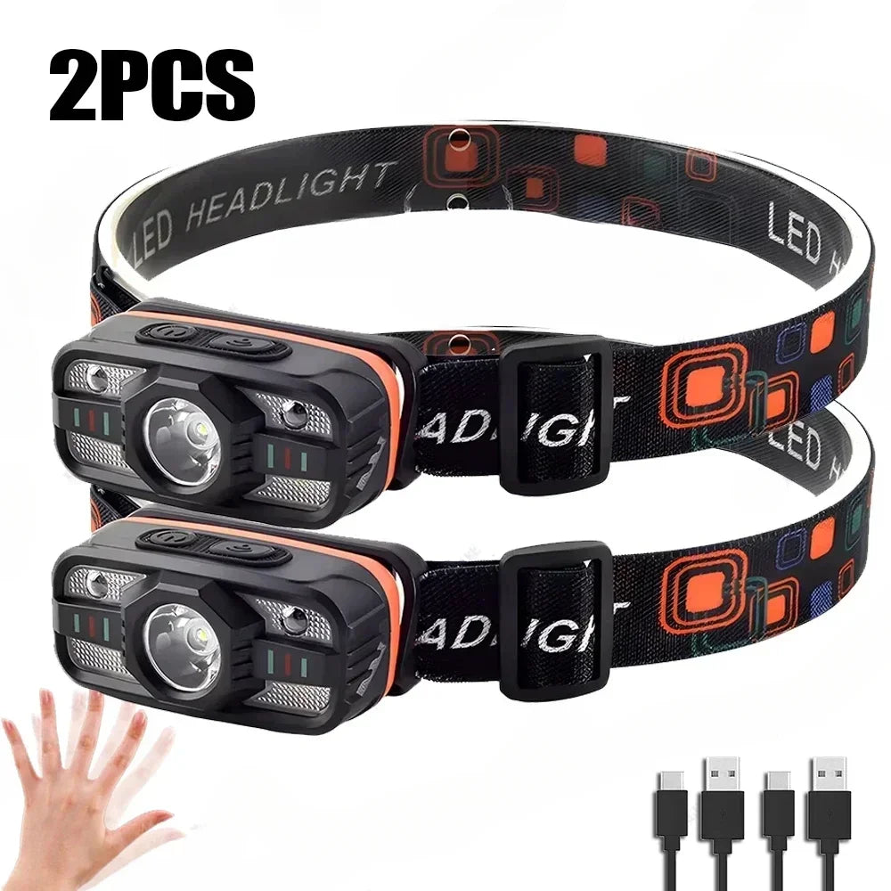 USB Rechargeable LED Headlamp with 6 Lighting Modes