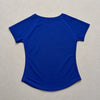 A royal blue seamless high-waist yoga top for women shown against a light background.