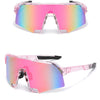 Pinke Anti-UV-Sport-Riding-Sonnenbrille mit Farbverlauf-Linse