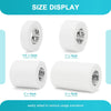 A display showing various sizes of white latex-free nonwoven breathable medical tape rolls.