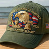 Olive green baseball cap featuring a graphic of an American bald eagle and text celebrating the 250th anniversary of the Unit
