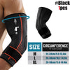 Black compression sleeve elbow support for wrist and forearm with size options M L XL