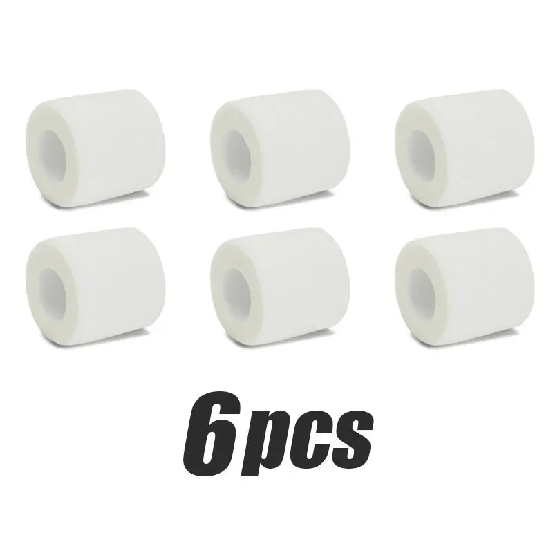 Six white elastic tattoo grip tapes for finger and wrist protection