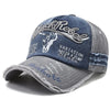 Vintage Washed Cotton Baseball Cap with Embroidered Cow Head