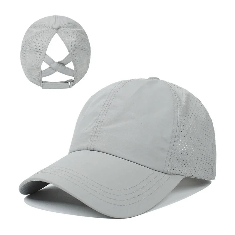 Quick-Dry Mesh Ponytail Baseball Cap