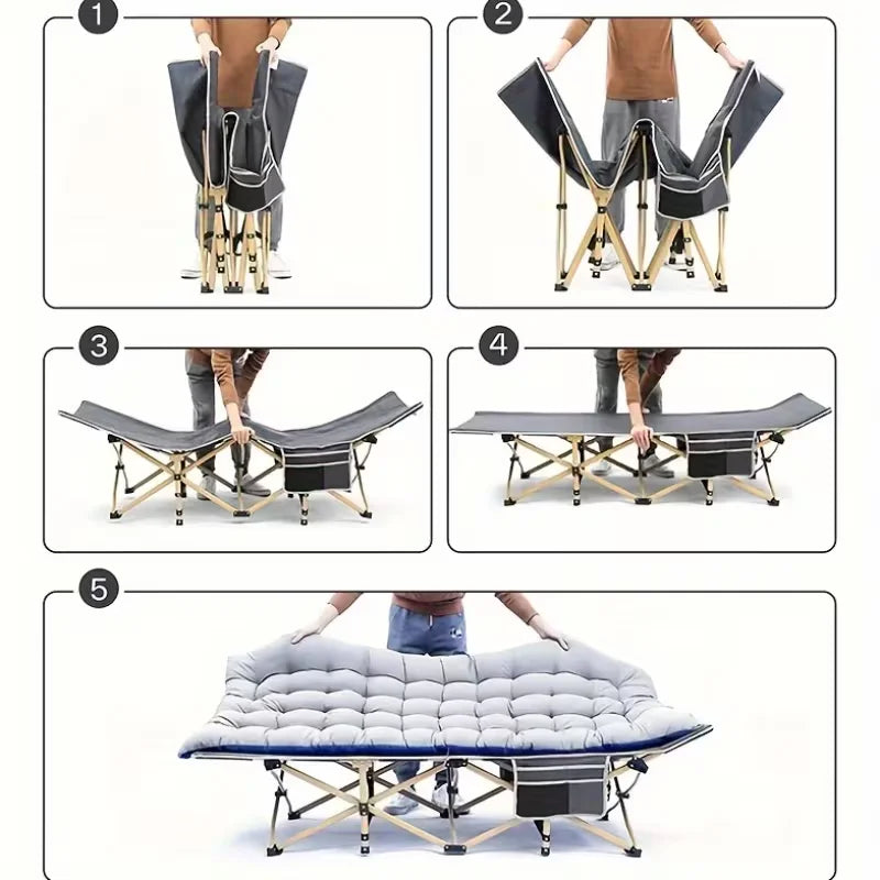 Portable Folding Camping Cot with Padded Mattress