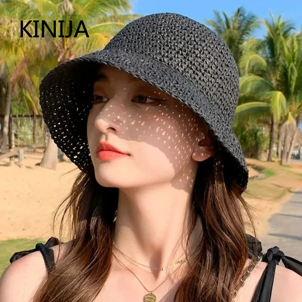 Handwoven Straw Sun Hat with Wide Brim