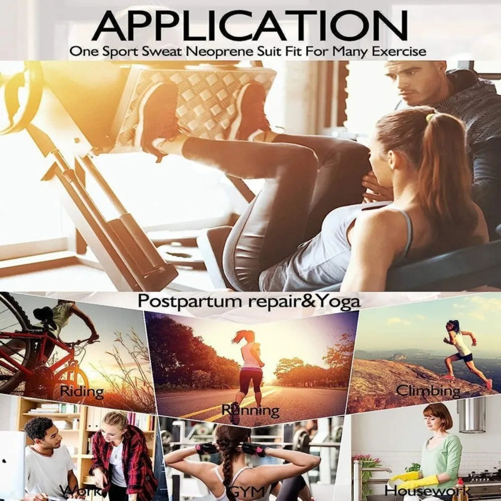 Eine Frau nutzt eine App, um eine Produktvorführung eines Sport-Sweat-Neoprenanzugs für das Training anzusehen.