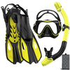 Premium 3-in-1 Snorkeling Set with Panoramic Mask, Dry Snorkel, and Adjustable Fins