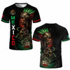 Black men's t-shirt featuring a graphic design of a warrior with a helmet and eagle elements.