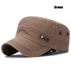 Classic Military Cadet Flat Cap – Unisex Adjustable Snapback