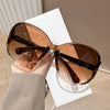 Oversized Retro Sunglasses with Gradient Lenses
