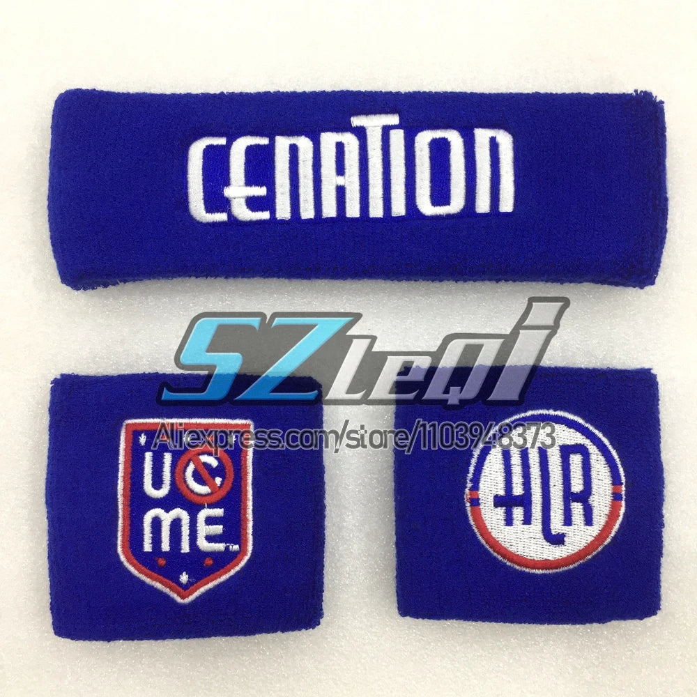 طوقان معصم من القماش باللون الأزرق الملكي يحمل كلمة CENATION وشعار HLR