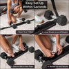 Instrucciones para configurar un cinturón ajustable con peso para entrenamiento de fitness.