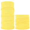 Yellow seamless fabric headbands and balaclavas rolled up